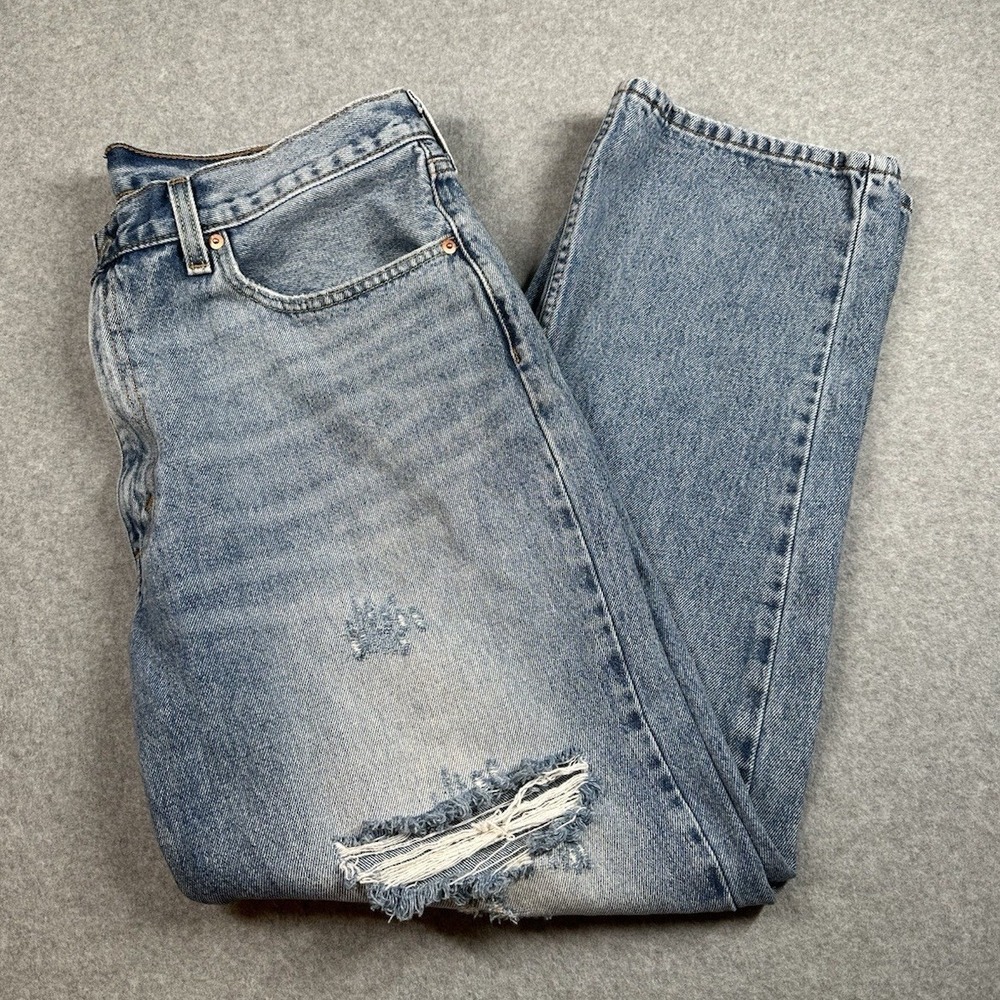 Levi's 550 Jeans W38 L30 (Fits 29) Relaxed Fit Distressed Light Wash Denim